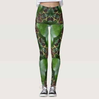 Ivy leaf pattern leggings