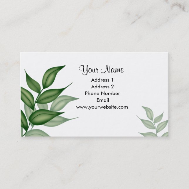 Ivy Leaves Business Cards (Front)