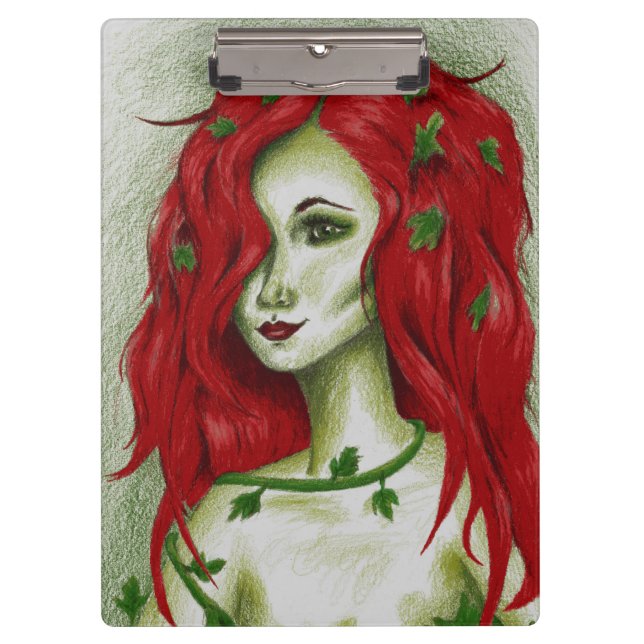 Ivy Nymph Redhead Fantasy Original Art Clipboard (Front)