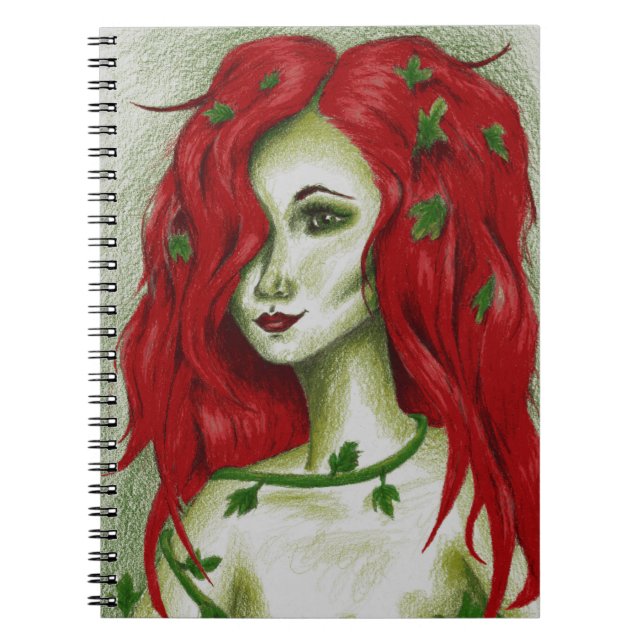 Ivy Nymph Redhead Woman Pixie Fantasy Art Notebook (Front)