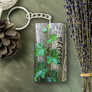 Ivy On Wood Personalised Key Ring