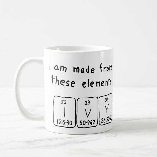 Ivy periodic table name mug (Left)