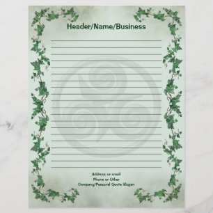 Ivy Triskel Lined Custom Letterhead