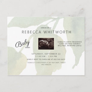 Ivy Ultrasound Photo Baby Shower Invitation Postcard
