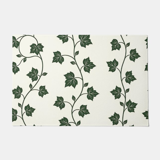 Ivy Vine Seamless Pattern Classic Green Doormat (Front)