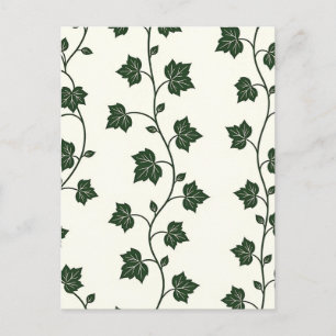 Ivy Vine Seamless Pattern Classic Green Postcard