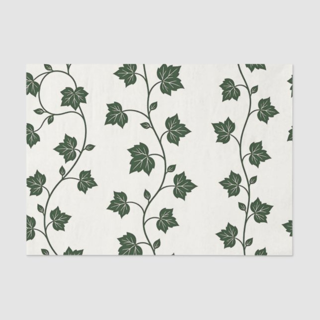 Ivy Vine Seamless Pattern Classic Green Tissue Paper (Front)