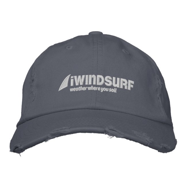 iW Blue Distressed Hat (Front)