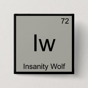 Iw - Insanity Wolf Chemistry Element Symbol Meme T 15 Cm Square Badge