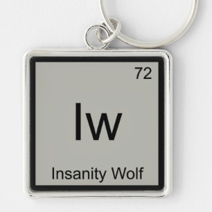 Iw - Insanity Wolf Chemistry Element Symbol Meme T Key Ring