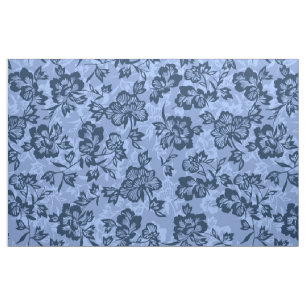 Iwalani Vintage Hawaiian Blue Floral Fabric