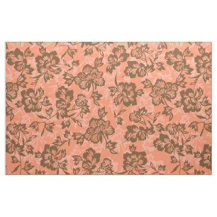 Iwalani Vintage Hawaiian Papaya Floral Fabric