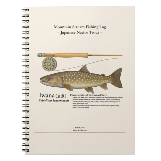 Iwana Mountain Stream Fishing Log Photo Notebook (Front)
