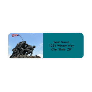 Iwo Jima Memorial in Washington DC Return Address Label