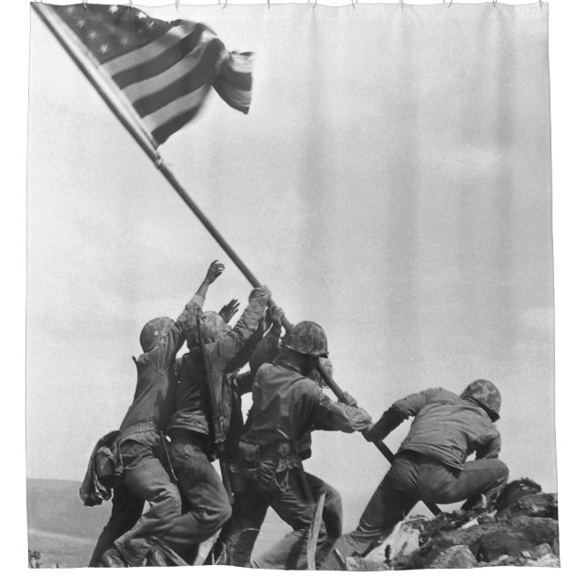 Iwo Jima Raising American Flag Shower Curtain (Front)