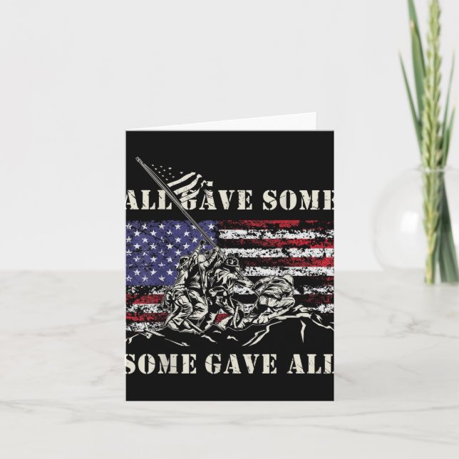 Iwo Jima Wwii Veteran 4th Of July Army Us Flag Ret Card (Front)