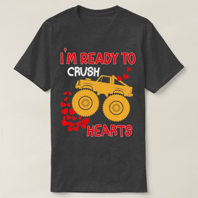 Ix27m Ready to Crush Monster Truck Heart Boyfriend T-Shirt (Design Front)