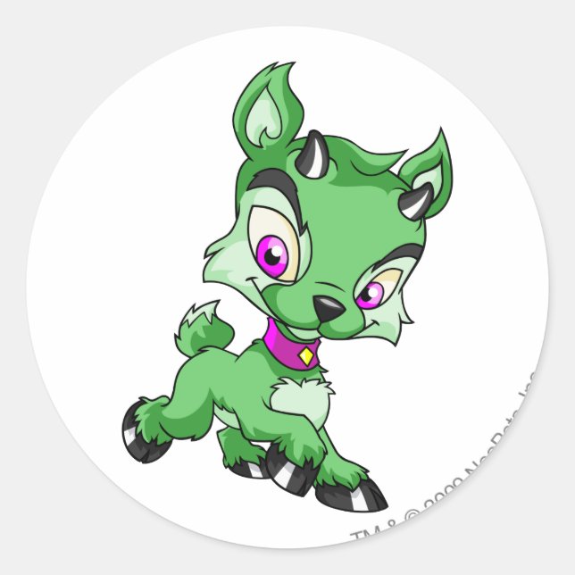 Ixi Green Classic Round Sticker (Front)