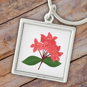 Ixora Coccinea, Flower of Maha Sarakham Key Ring