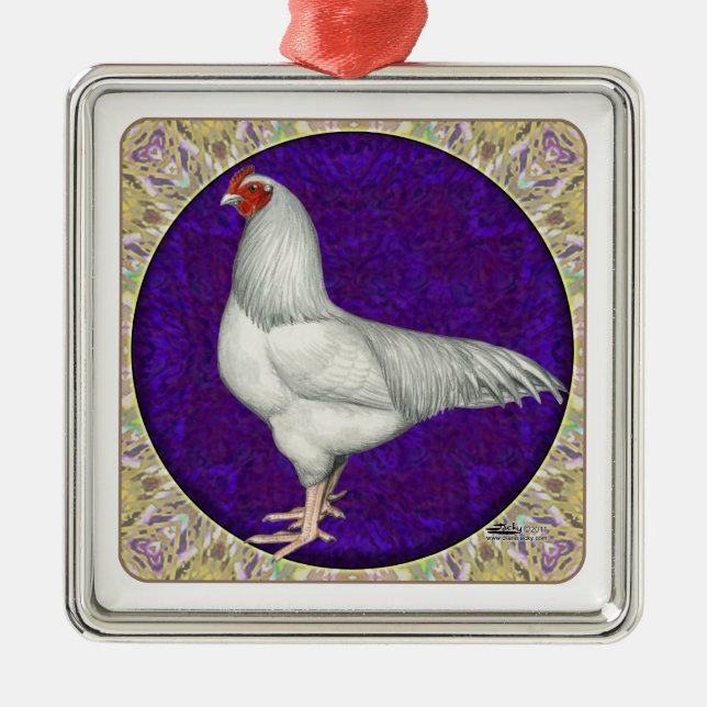 Ixworth Rooster Metal Ornament (Front)