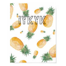 'iykyk' Pineapple Aesthetic Decor Wallpaper Poster