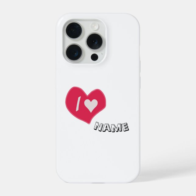 “I🤍You Heart – Cute Romantic Gift Design” iPhone Case (Back)