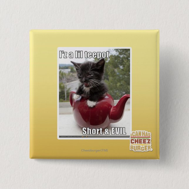 I'z a lil teepot 15 cm square badge (Front)
