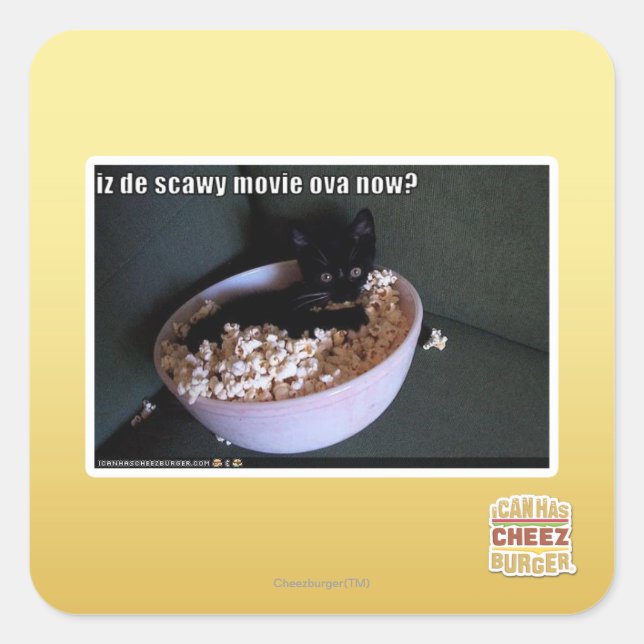 Iz de scawy movie ova now? square sticker (Front)