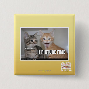 iz pikture time 15 cm square badge