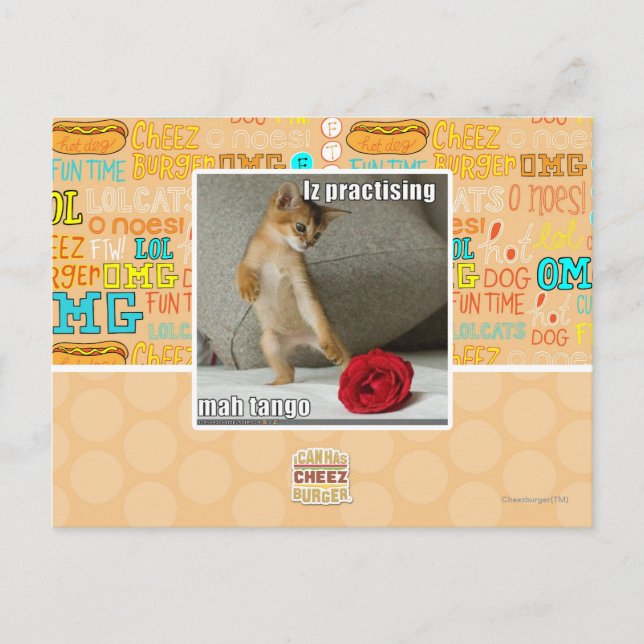 Iz practising mah tango postcard (Front)