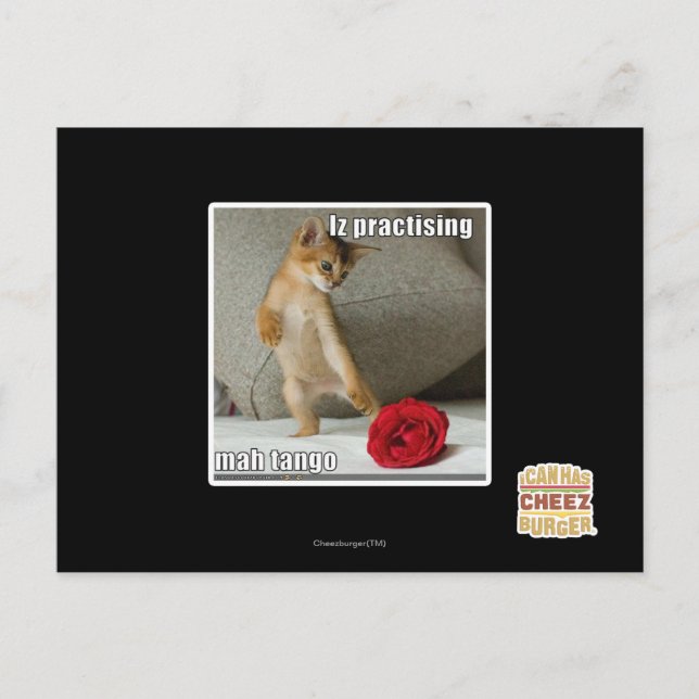 Iz practising mah tango postcard (Front)