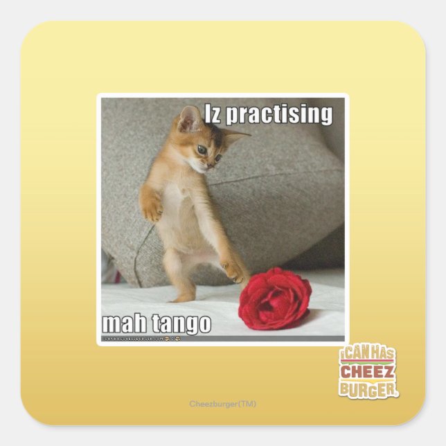 Iz practising mah tango square sticker (Front)