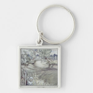 Izaak Walton reclining against a Fence Key Ring