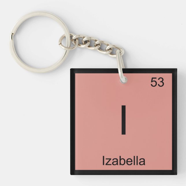 Izabella  Name Chemistry Element Periodic Table Key Ring (Front)