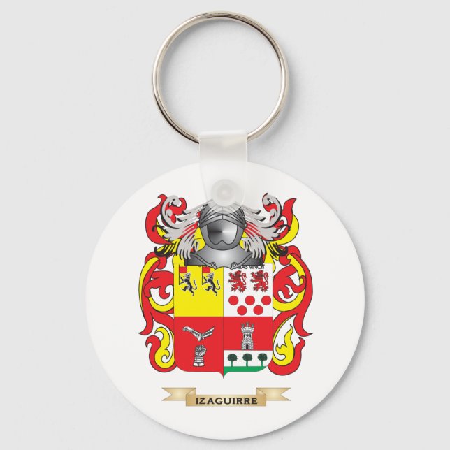 Izaguirre Coat of Arms (Family Crest) Key Ring (Front)
