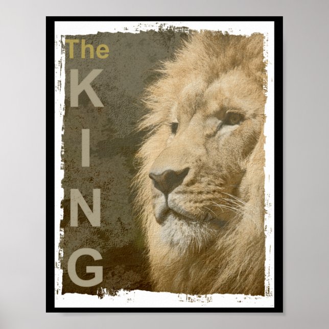 Ize Modern Elegant P Art Lion Head Black  Poster (Front)