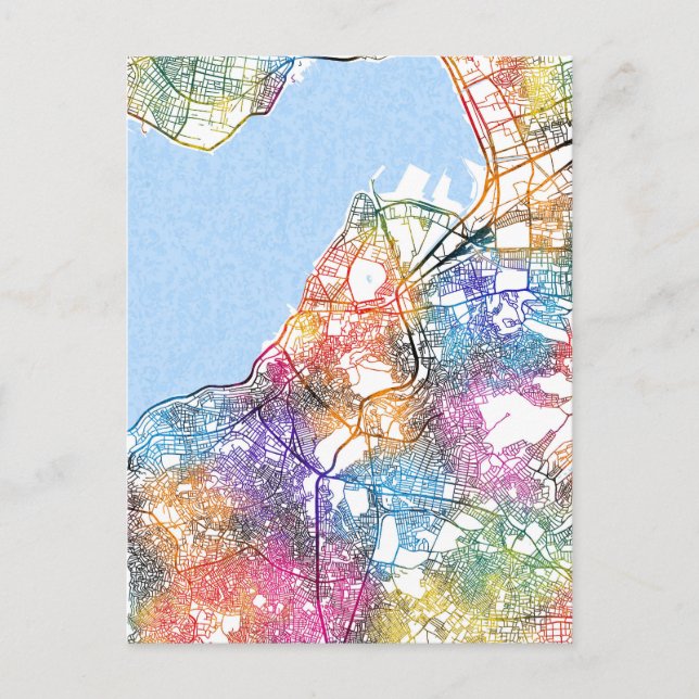 İzmir Türkiye City Map Postcard (Front)