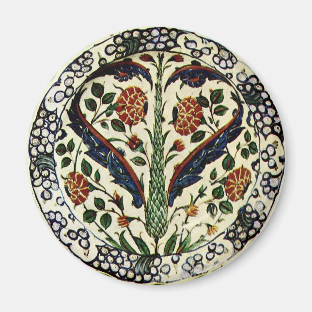 Iznik Feather Heart Magnet (Front)