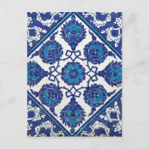 Iznik Floral Ethnic Tribal Turkish Mosaic Pottery Postcard