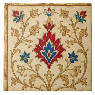 Iznik Red Tulip Floral Ottoman Art Ceramic Tile
