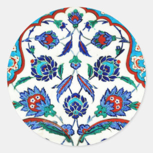 iznik tile classic round sticker