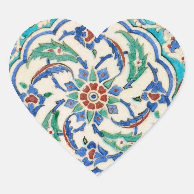 iznik tile heart sticker (Front)