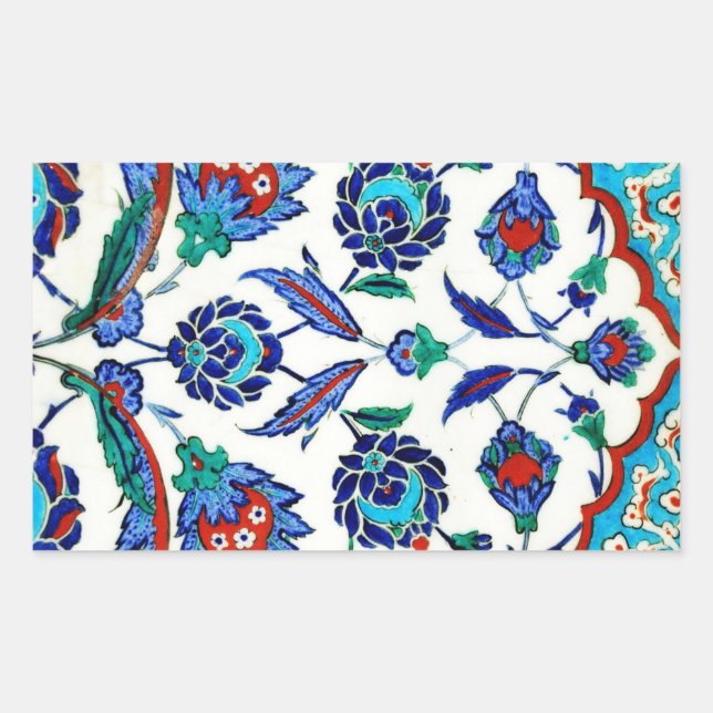 iznik tile rectangular sticker (Front)