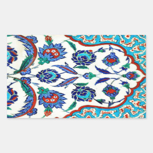 iznik tile rectangular sticker