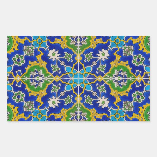 iznik tile rectangular sticker (Front)