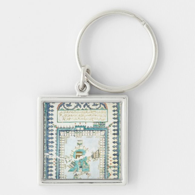 Iznik tile with a representation of Mecca Key Ring (Front)