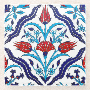 Iznik Tiles Glass Coaster
