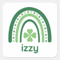 izzy Name Clover Boho Rainbow