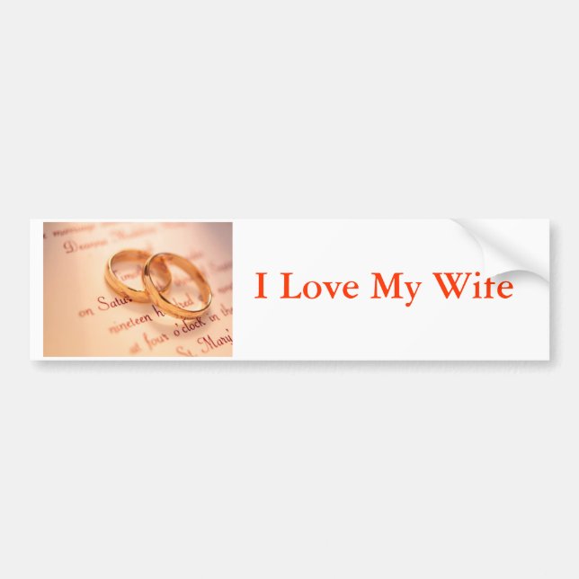 j0341738, I Love My Wife Bumper Sticker (Front)
