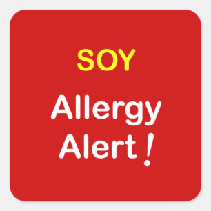 j4 - Allergy Alert - SOY. Square Sticker